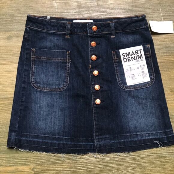 DL1961 Girls' Minnie a Line Denim Jean Raw Hem Mini Skirt 16 XL - Picture 2 of 5
